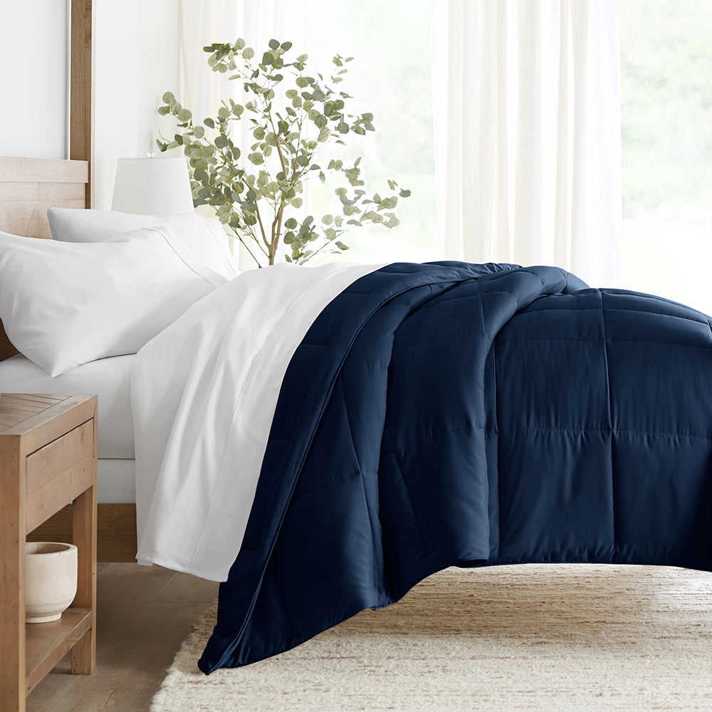 Navy, Solid Down-Alternative Comforter