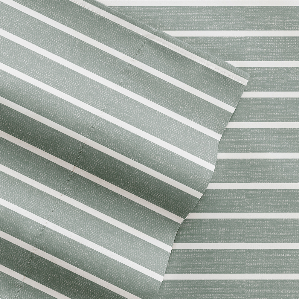 Eucalyptus - Distressed Awning Stripe