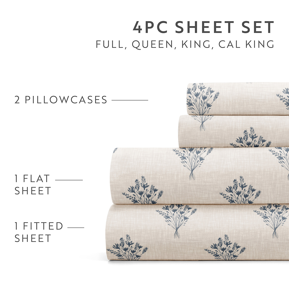 Floral Bouquet 4-Piece Pattern Sheet Set