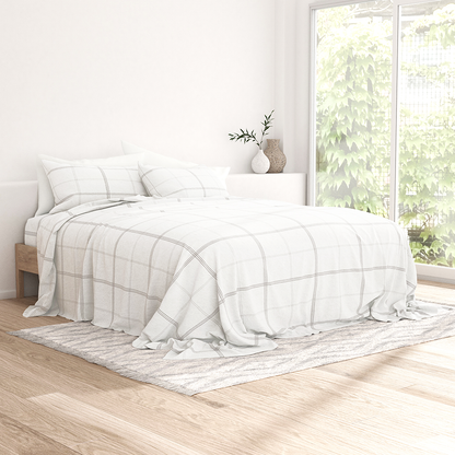 Checkered 4-Piece Flannel Sheet Set