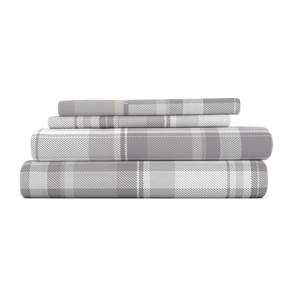 Plaid 4-Piece Flannel Sheet Set