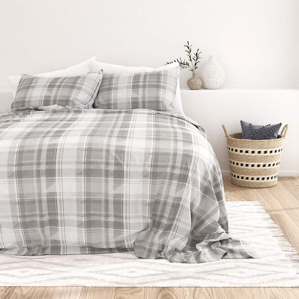 Plaid 4-Piece Flannel Sheet Set