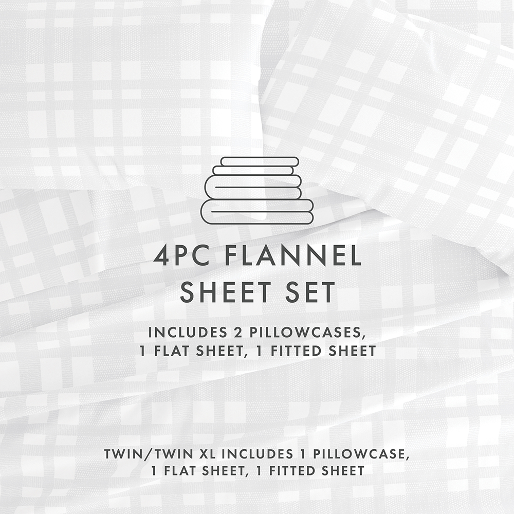 Woven 4-Piece Flannel Sheet Set