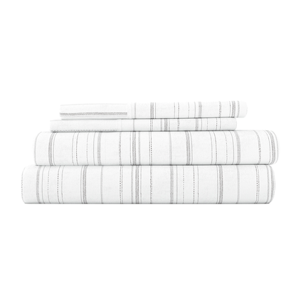 Weathered Stripe 4-Piece Flannel Sheet Set