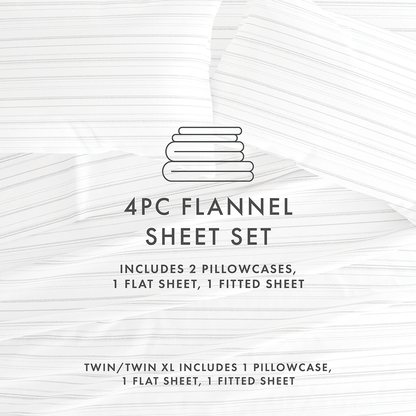 Weathered Stripe 4-Piece Flannel Sheet Set