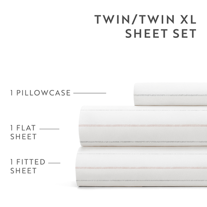 Soft Stitch Stripe 4-Piece Pattern Sheet Set