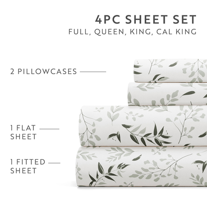 Tossed Foliage 4-Piece Pattern Sheet Set