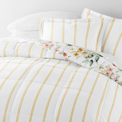 Chintz Floral Reversible Down-Alternative Comforter Set