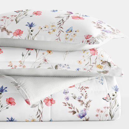 Meadow Floral Reversible Down-Alternative Comforter Set