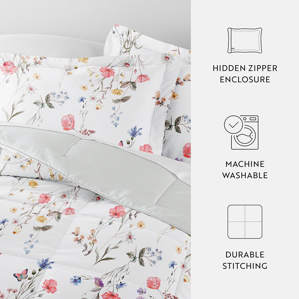 Meadow Floral Reversible Down-Alternative Comforter Set