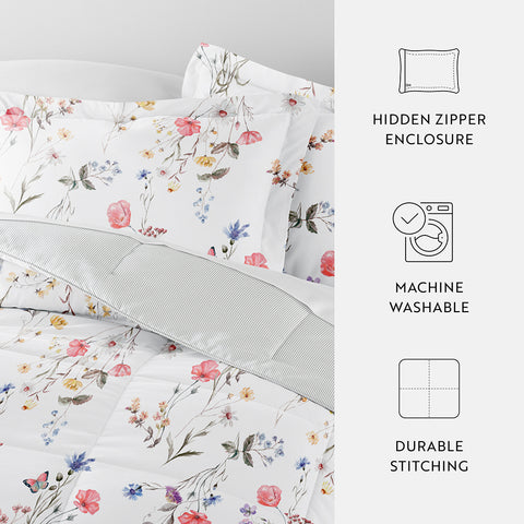 Meadow Floral Reversible Down-Alternative Comforter Set