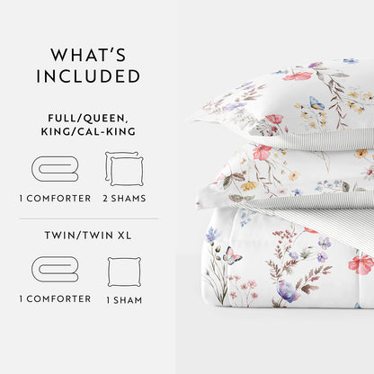 Meadow Floral Reversible Down-Alternative Comforter Set