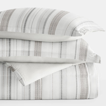 Vertical Stripe Reversible Down-Alternative Comforter Set