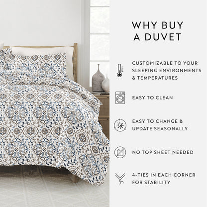 Oasis Pattern 3-Piece Duvet Cover Set