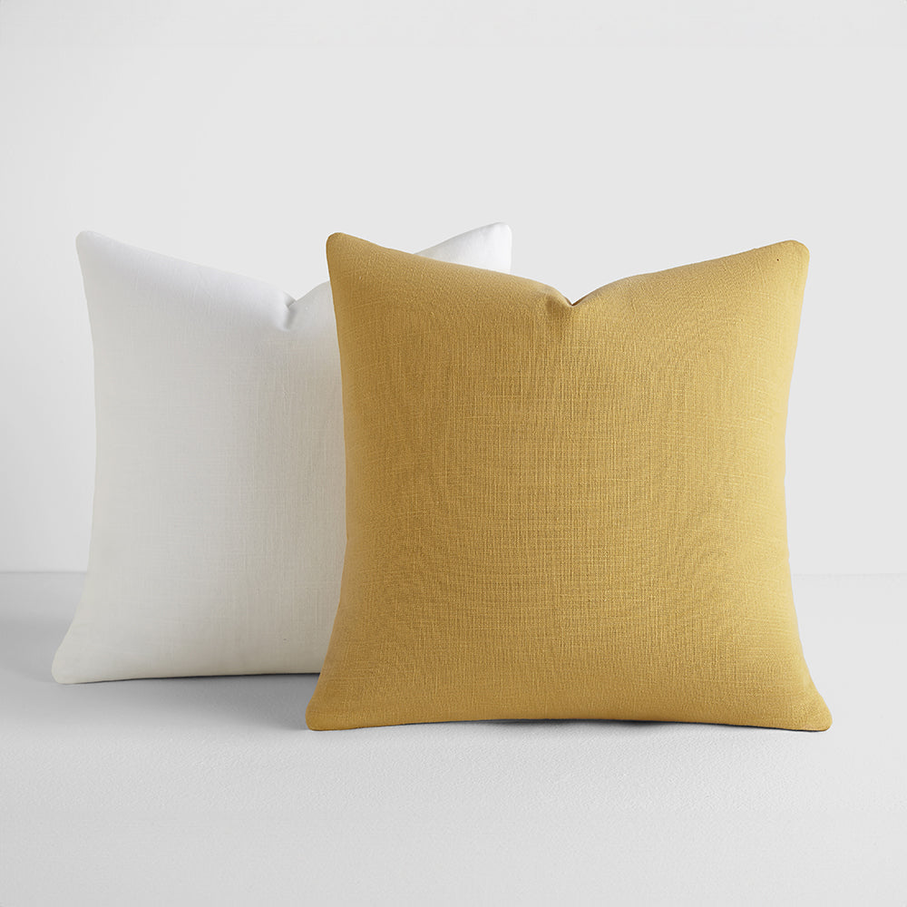 Linens and Hutch 2 Pack Solid Decor Throw Pillows Mustard Navy