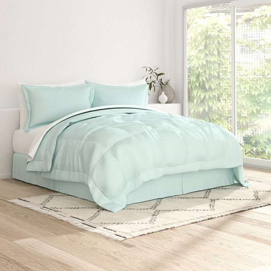 Aqua blue queen comforter set best sale