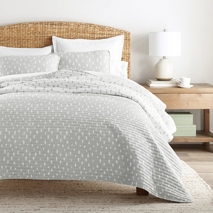 Painted Dots Reversible Quilted Coverlet Set