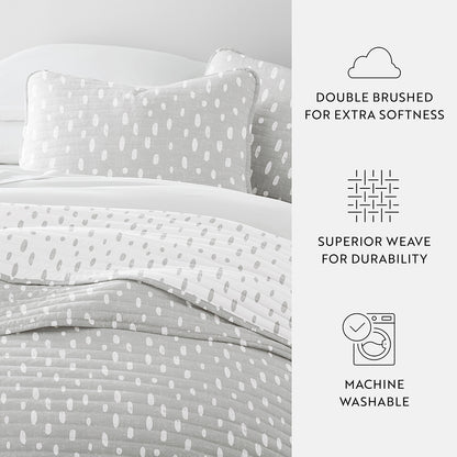 Painted Dots Reversible Quilted Coverlet Set