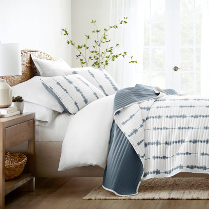 Shibori Reversible Quilted Coverlet Set