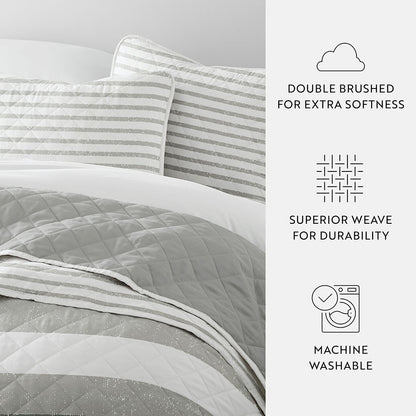 Summer Stripes Reversible Quilted Coverlet Set - 12 Days of Deals