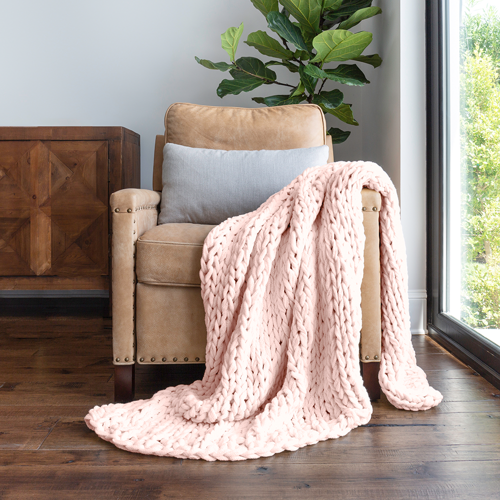 Blush fluffy blanket sale