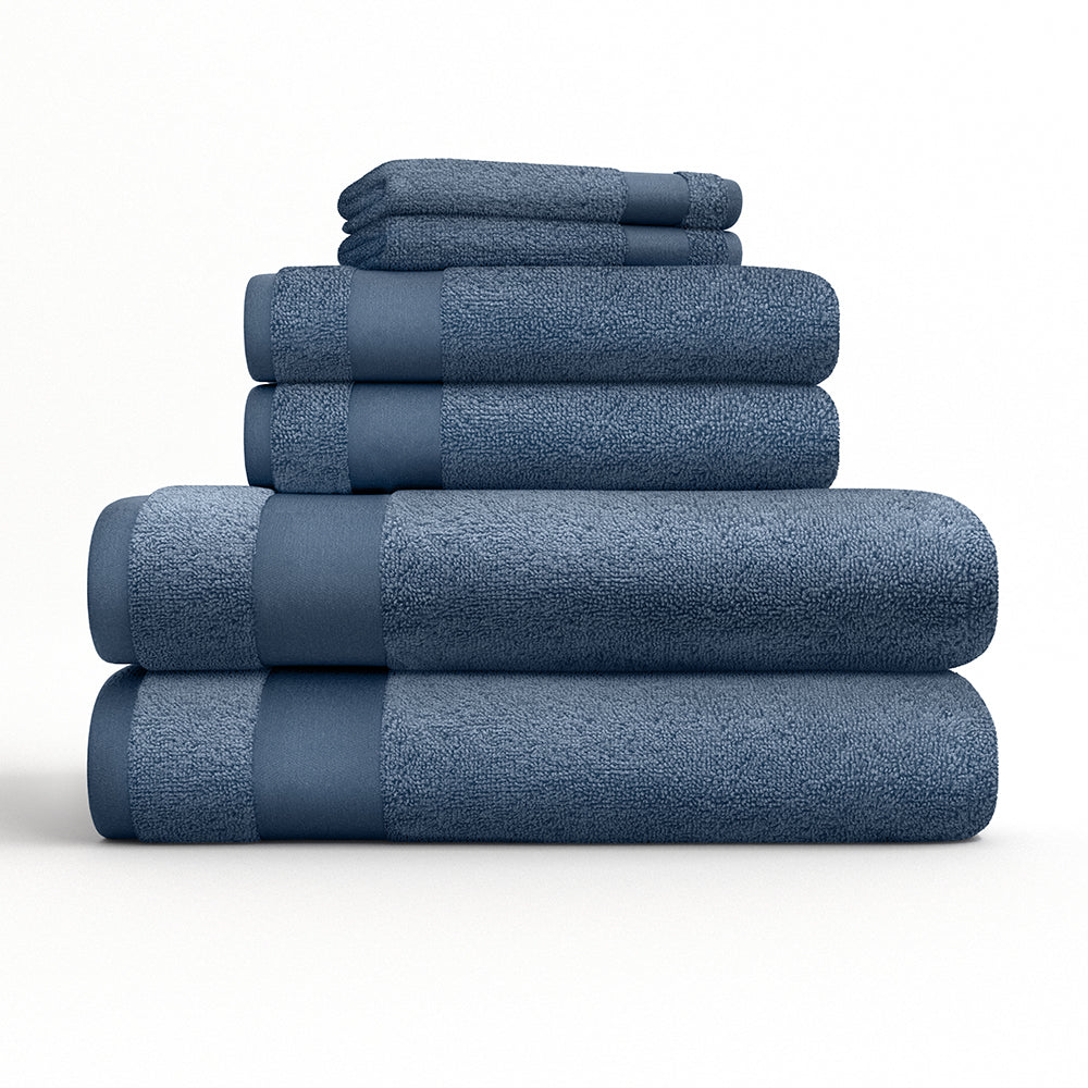 SONOMA NAVY HEATHERED ULTIMATE BATH TOWELS – 2024 SET OF 6