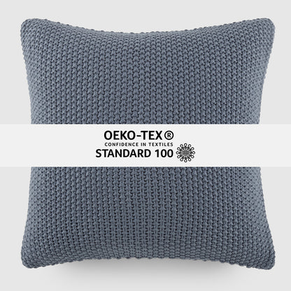 Seed Stitch Knit Throw Pillow Cover and Insert