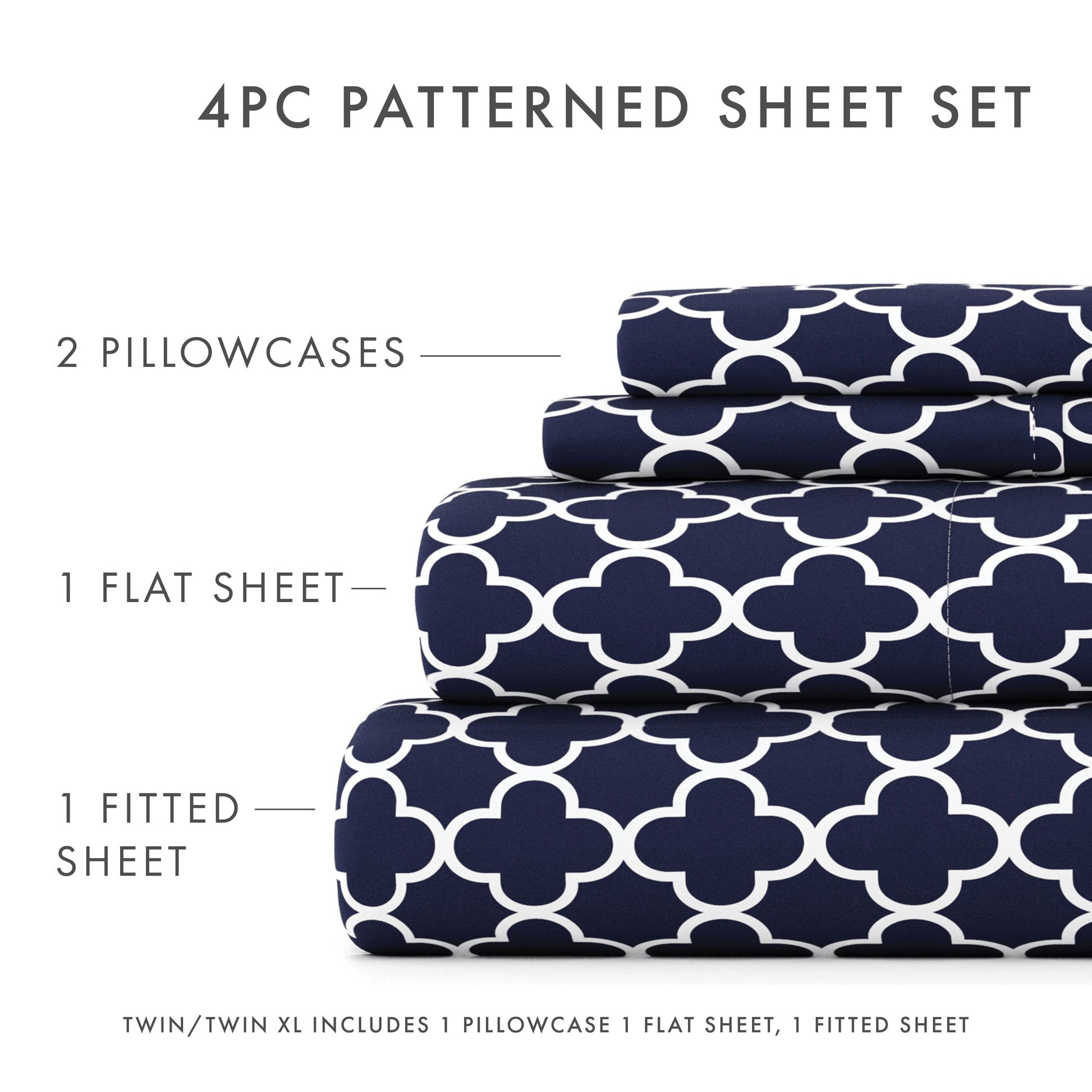 Quatrefoil - Navy