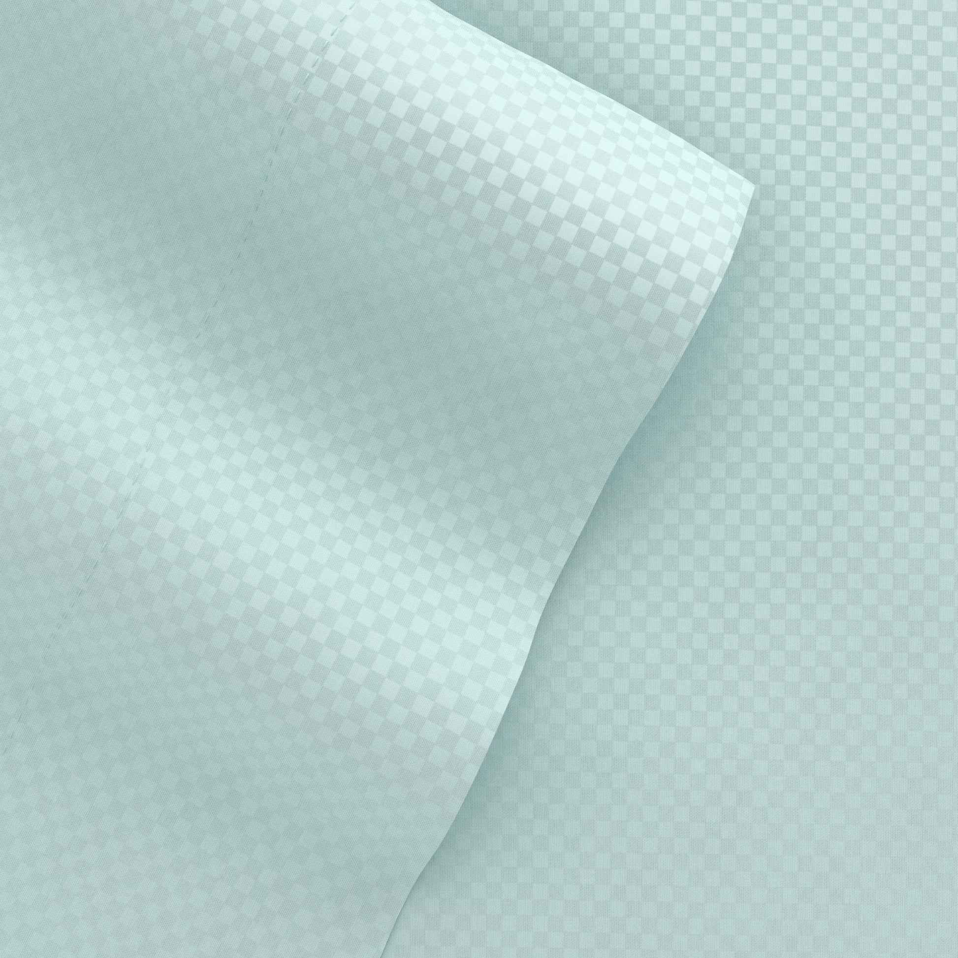 Aqua, Checkered Embossed 4-Piece Sheet Set