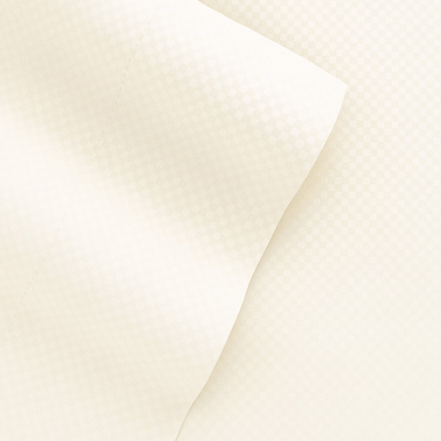 Ivory, Checkered Embossed 4-Piece Sheet Set