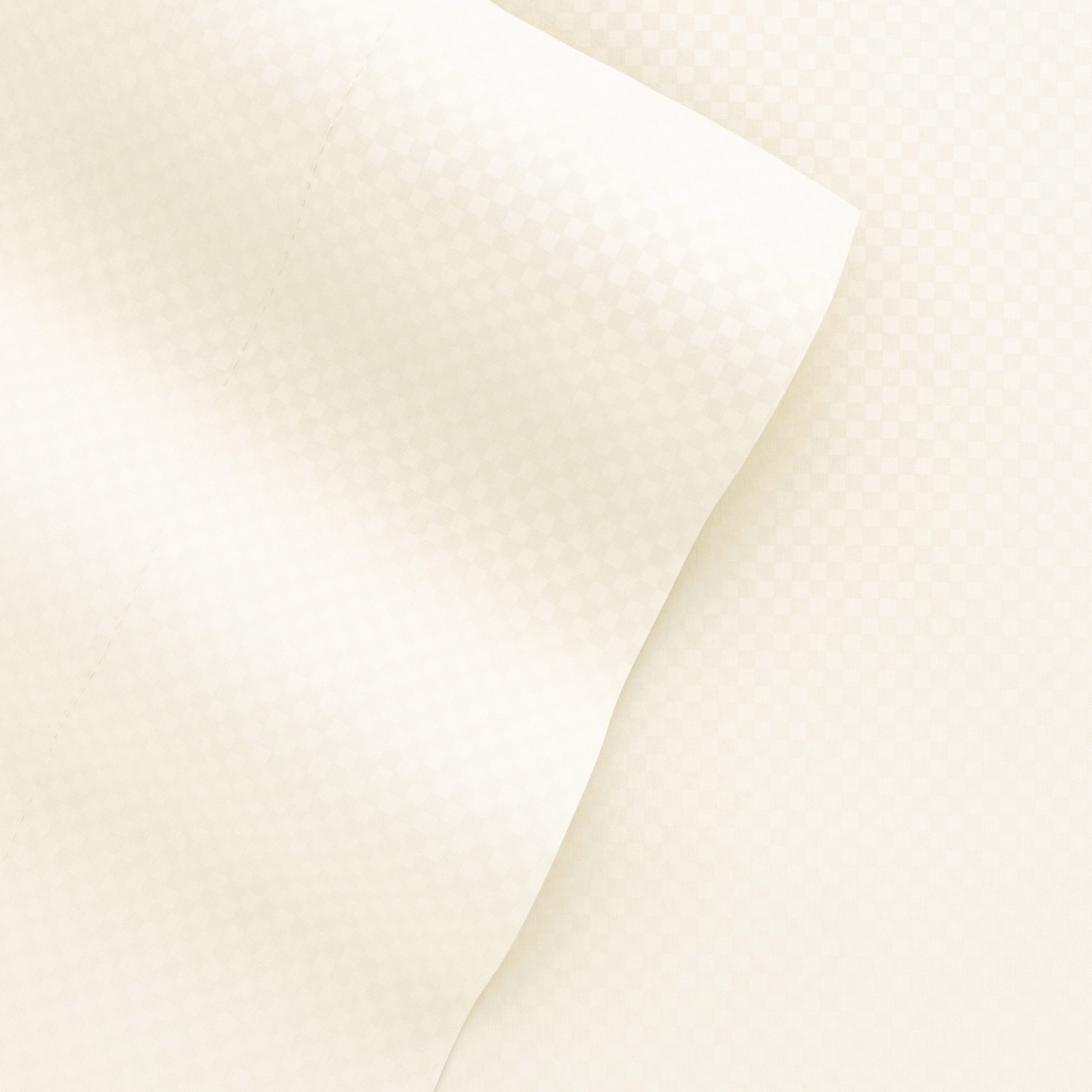 Ivory, Checkered Embossed 4-Piece Sheet Set