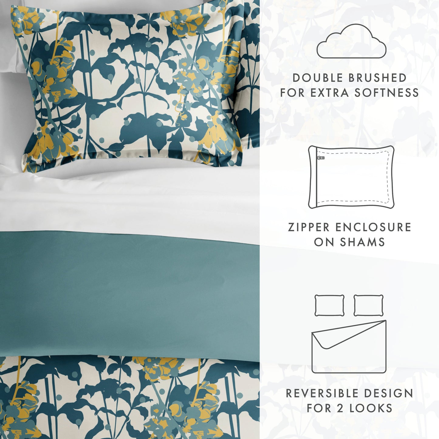 Boho Flower Reversible- Teal