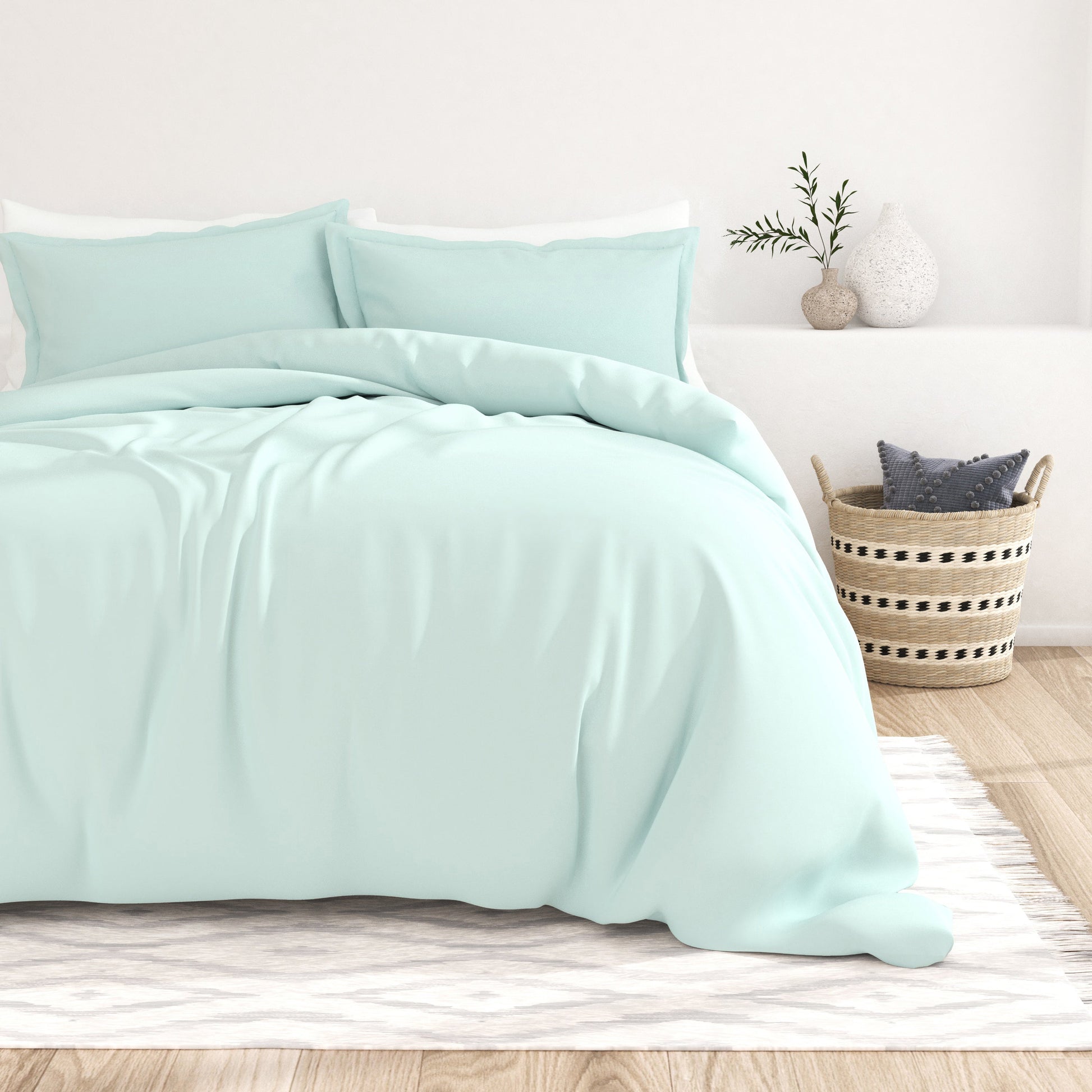 Aqua, 3-Piece Essential Duvet Cover Set