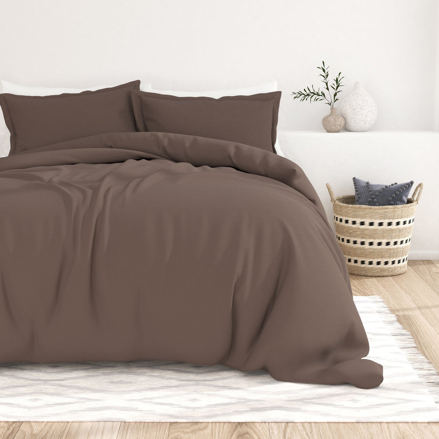 Chocolate, 3-Piece Essential Duvet Cover Set