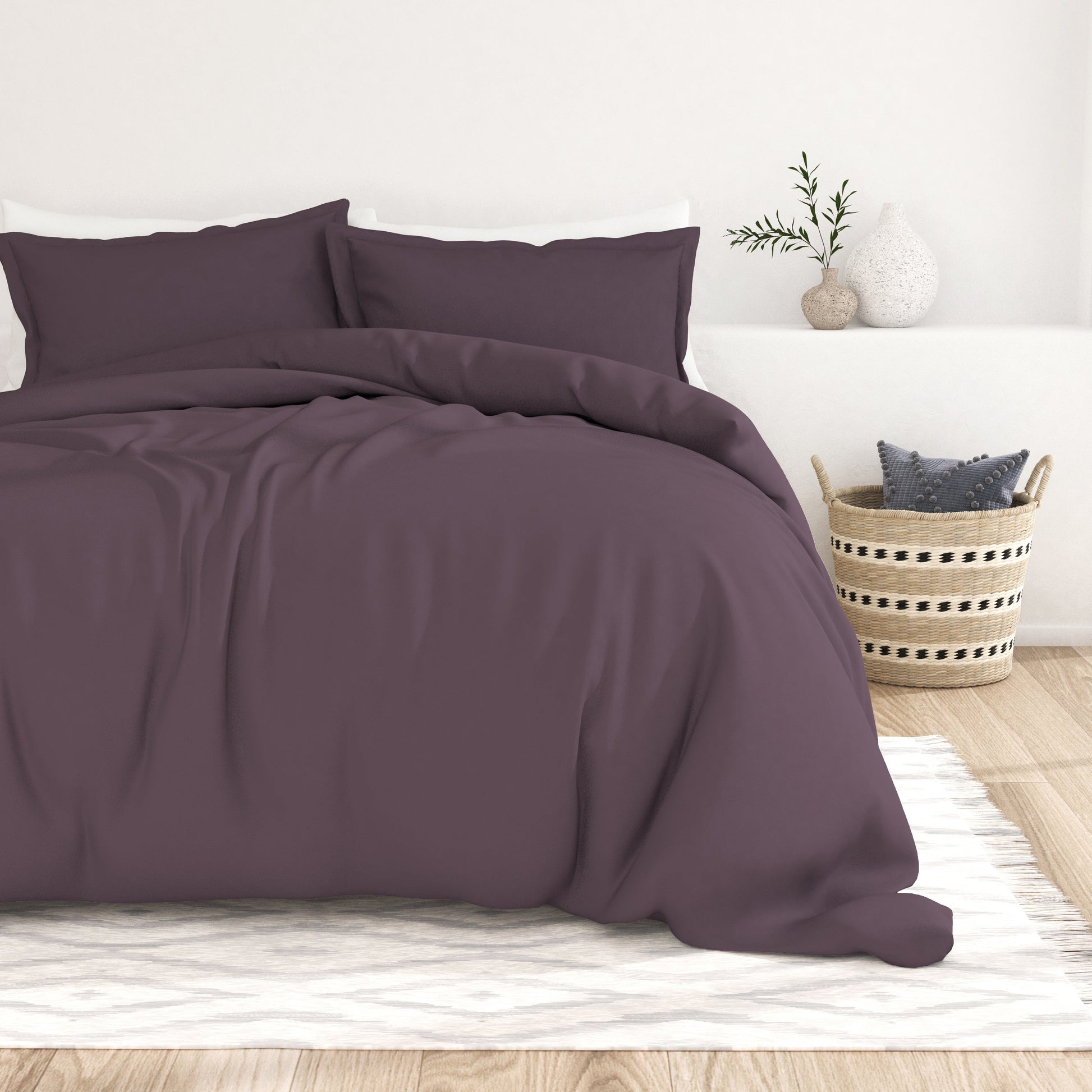 Purple, 3-Piece Essential Duvet Cover Set