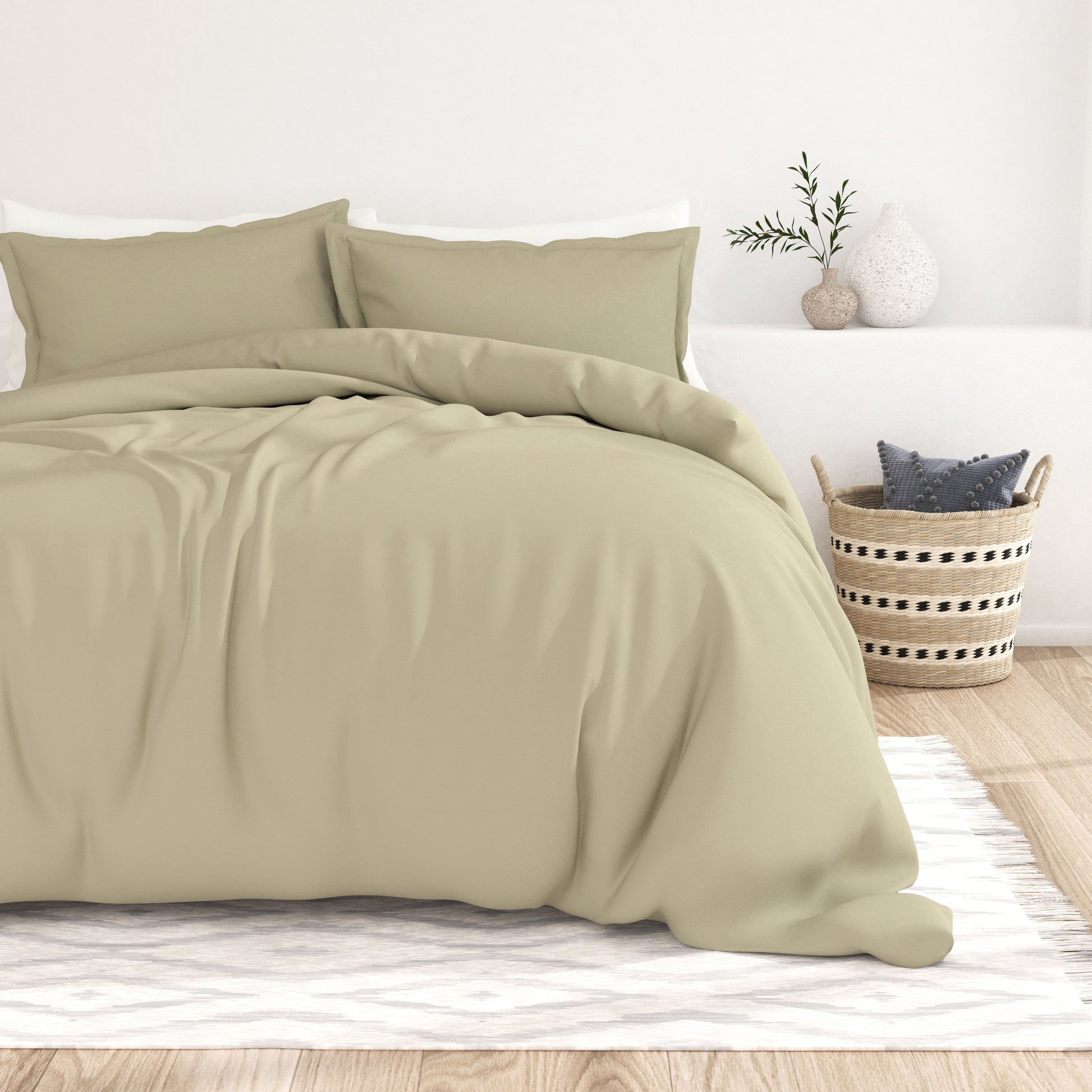 Sage, 3-Piece Essential Duvet Cover Set