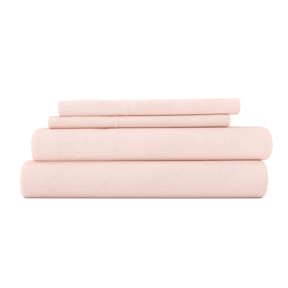 Blush, 4-Piece Flannel Sheet Set