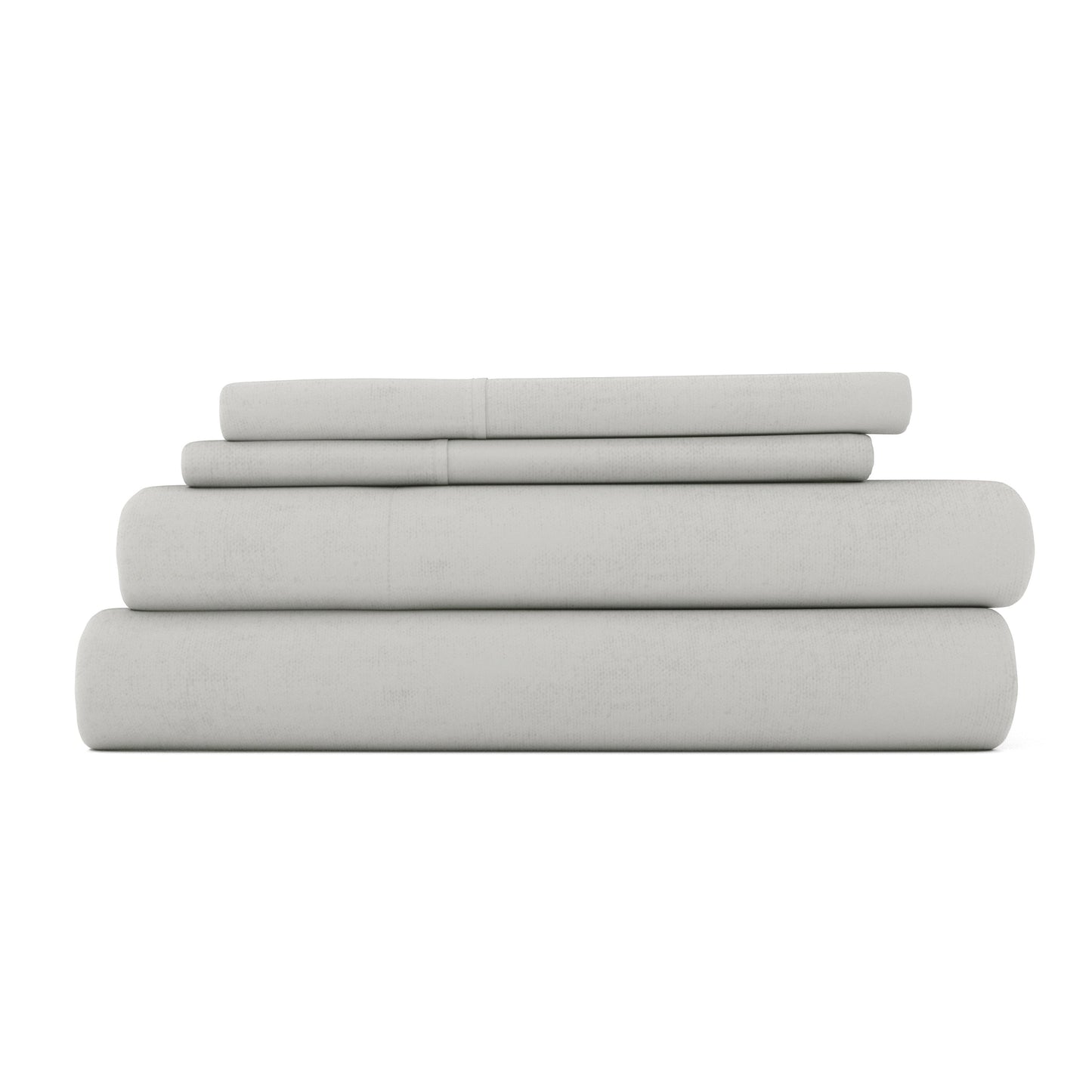 Light Gray, 4-Piece Flannel Sheet Set