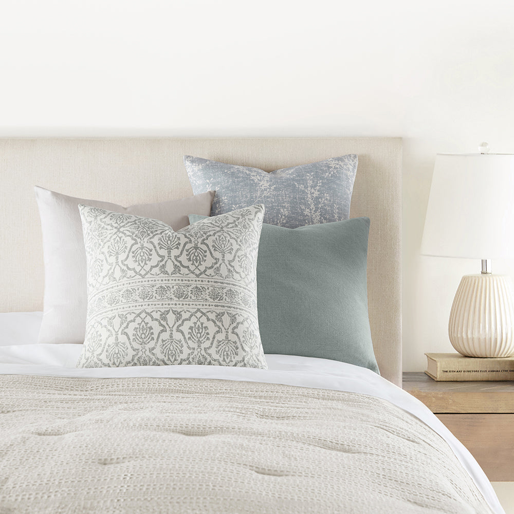 Soft blue throw online pillows