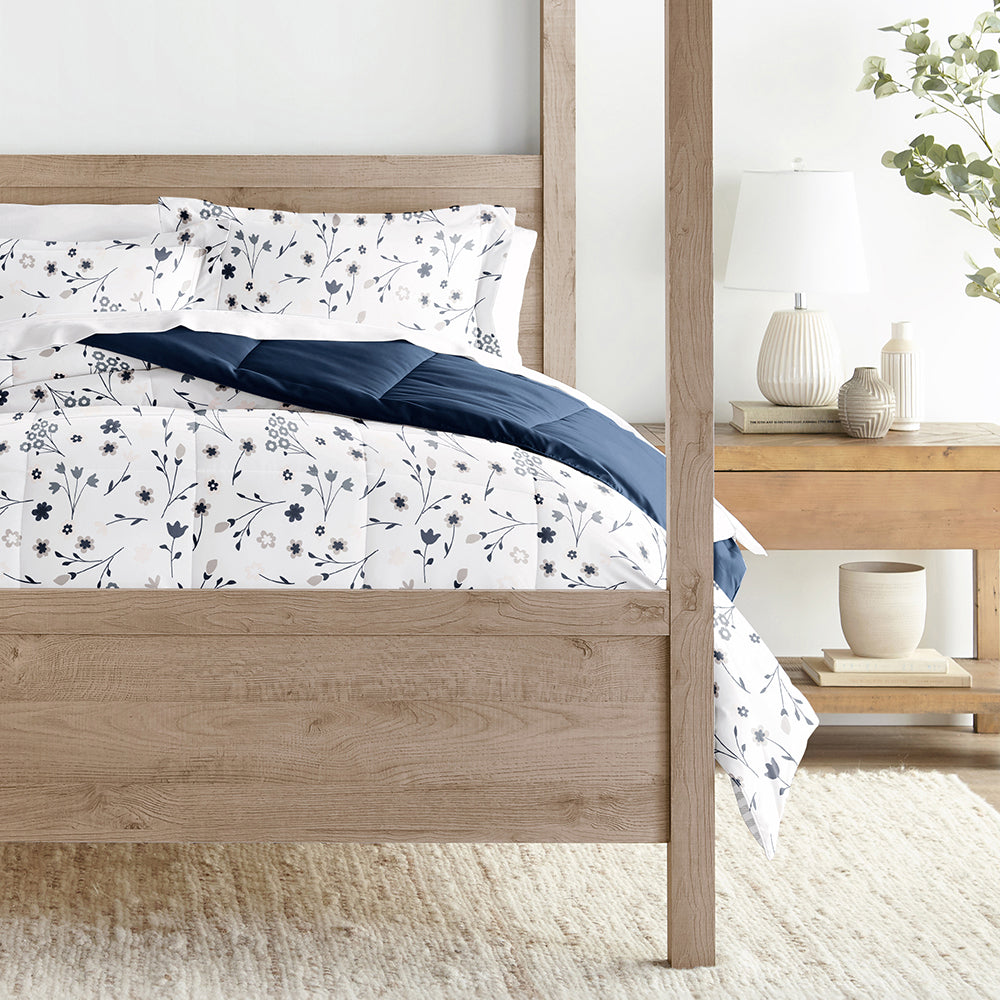 Forget Me Not Reversible Down-Alternative Comforter Set