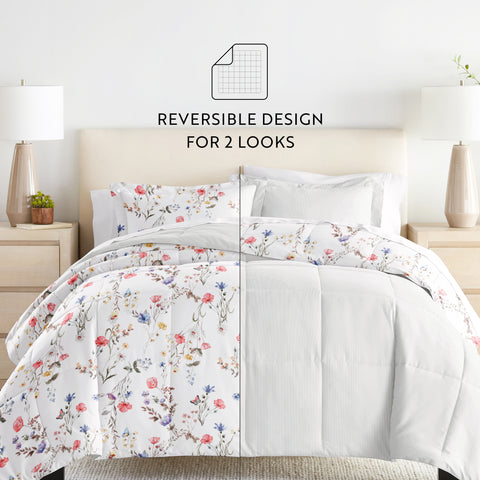 Meadow Floral Reversible Percale Comforter & Shams