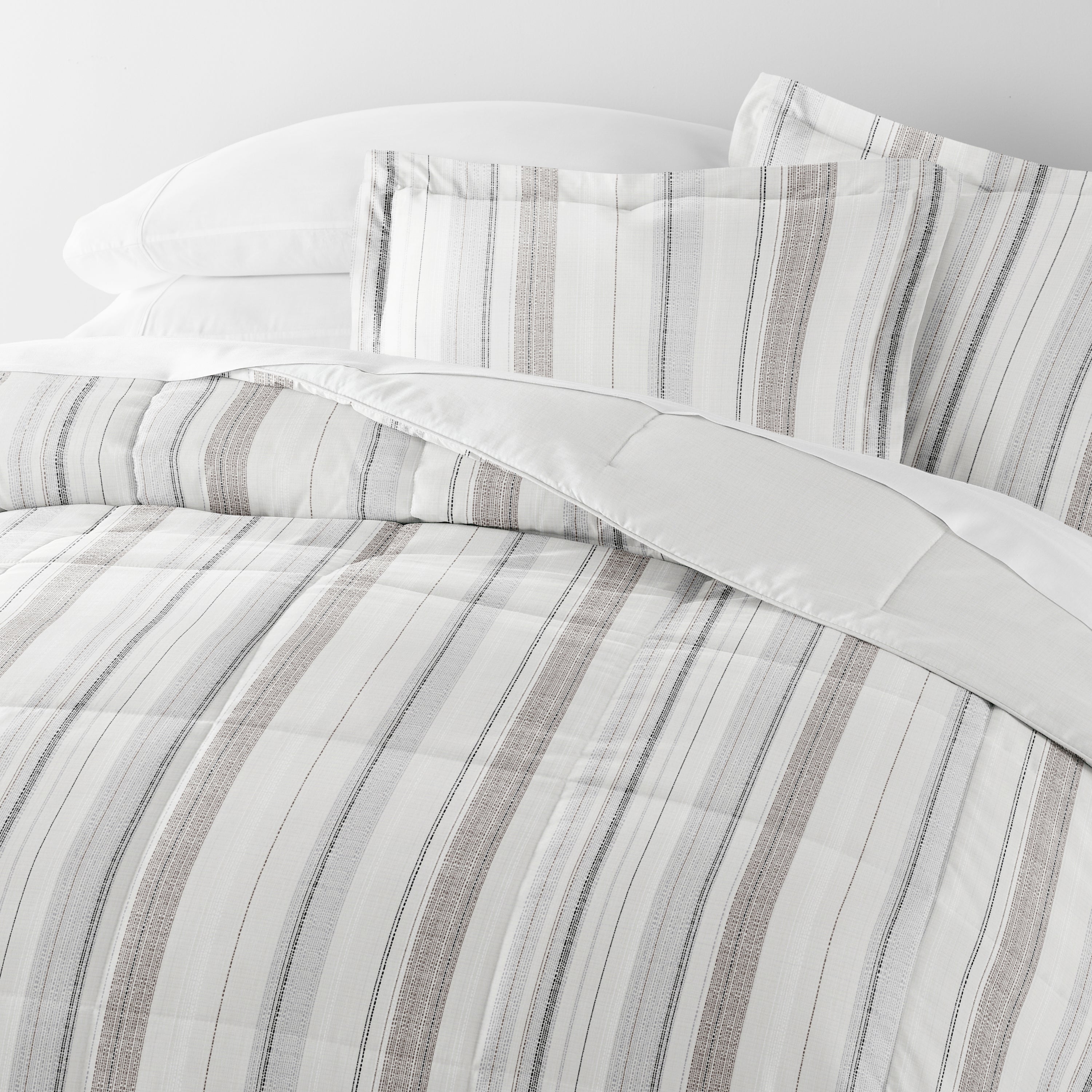 Buy Vertical Stripe Reversible Down-Alternative Comforter Set | LINENS ...