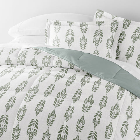 Buy Folk Leaves Reversible Down-Alternative Comforter Set
