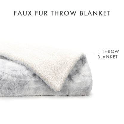 Faux Fur Tie Dye Throw Blanket - Sale