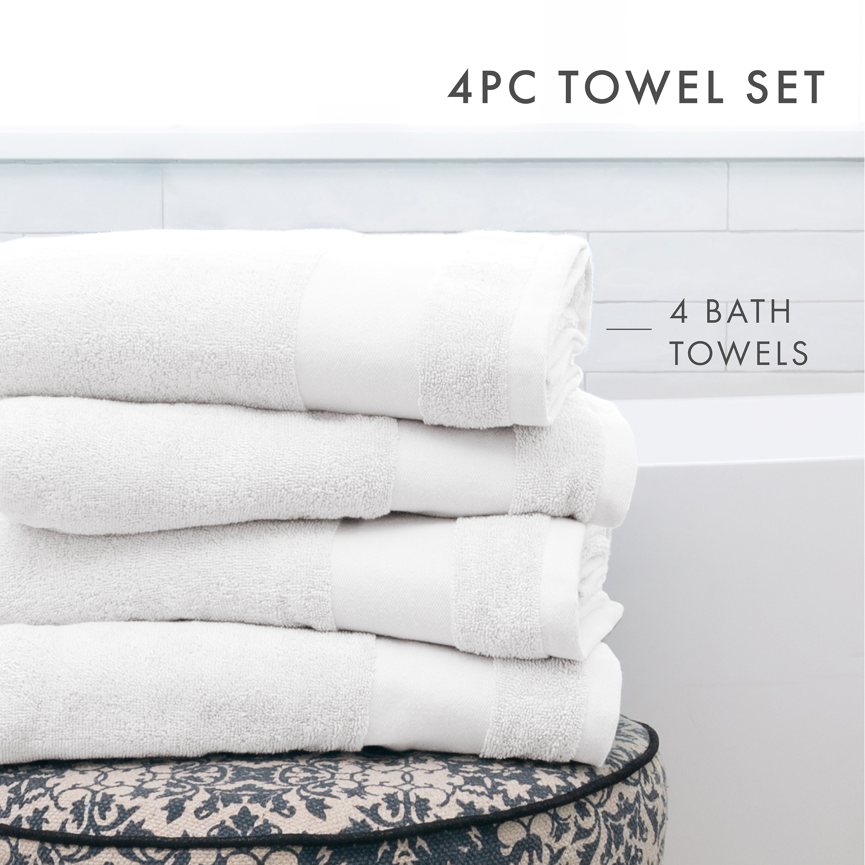 White cotton 2024 bath towels