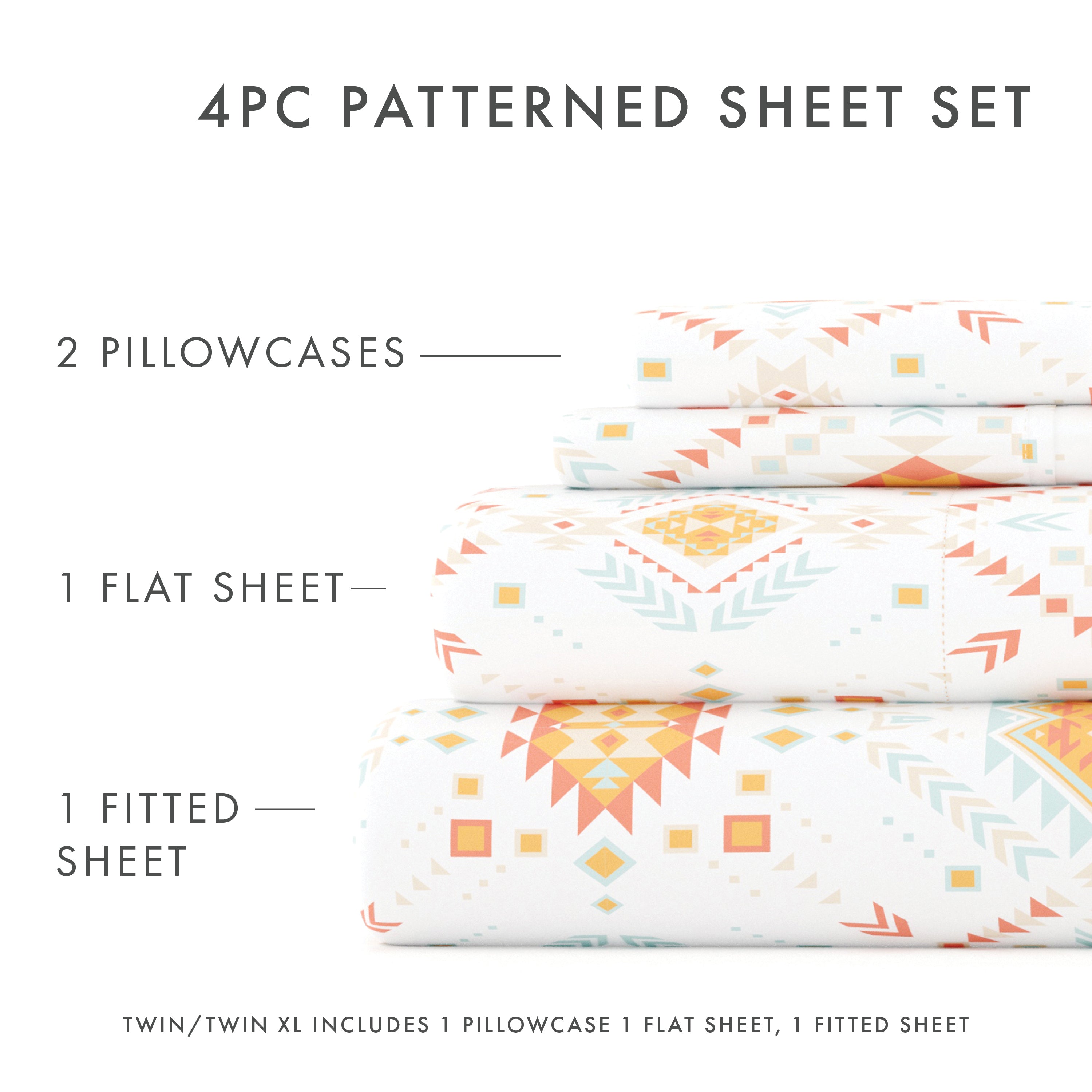 NWT online Elegant Aztec Dreams Pattern 4-Piece Sheet Set