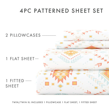 Aztec Dreams Pattern 4-Piece Sheet Set - Sale