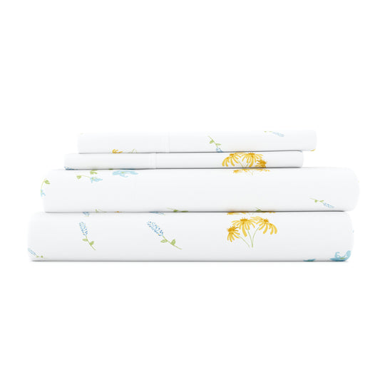 Bluebirds Pattern 4-Piece Sheet Set - Sale