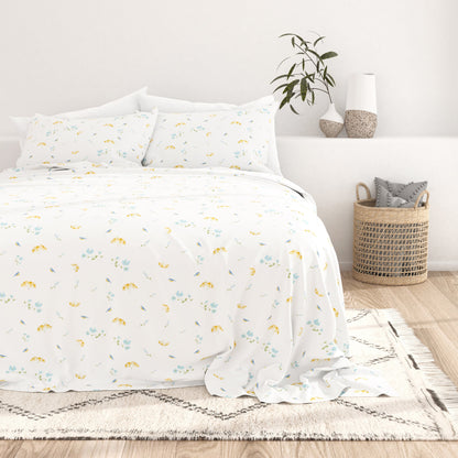 Bluebirds Pattern 4-Piece Sheet Set - Sale