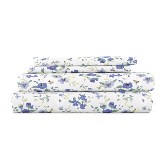 Blossoms Pattern 4-Piece Sheet Set